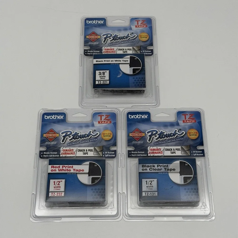 (Lot Of 3) Brother P-Touch Label Maker Tape - TZ131, TZ221, TZ232
